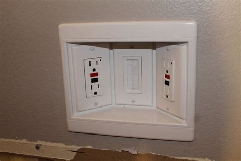 junction box channel|behind tv outlet box.